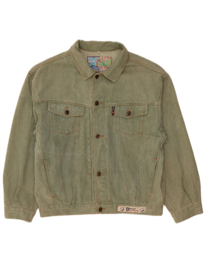 Base 92 Herre denimjakke UK 40 Stor grøn bomuld