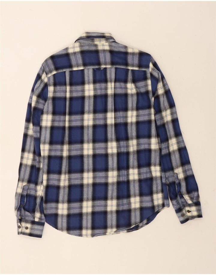 Superdry Flanelskjorte til mænd, lille marineblå plaid bomuld
