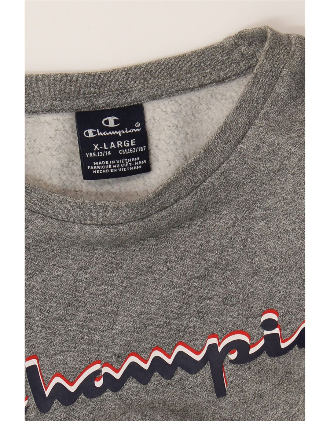 CHAMPION Boys Graphic Sweatshirt Jumper 13-14 Years XL Grey