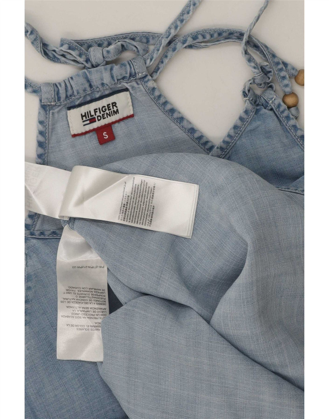 Tommy Hilfiger Dame Halter Top UK 10 Small Blue Lyocell