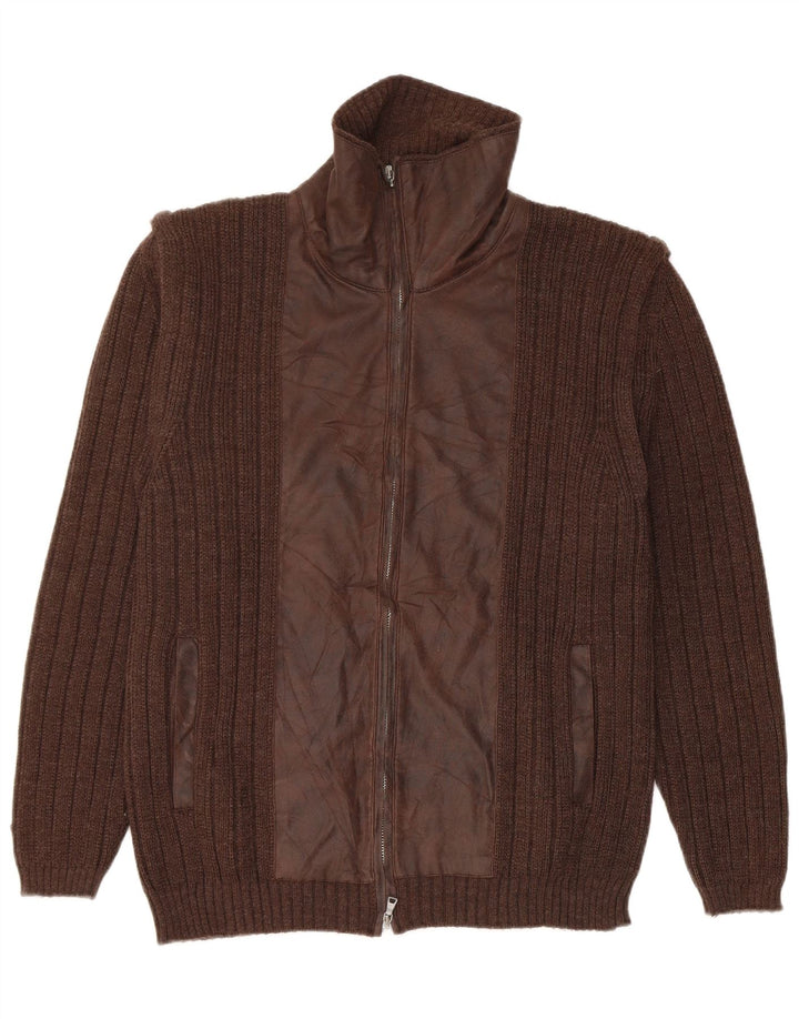 Ashwell Herre Cardigan Sweater IT 50 Medium Brun Ny Uld