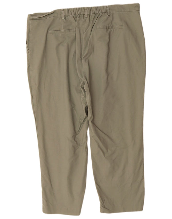 Marks & Spencer Dame Cropped Trousers UK 20 2XL W40 L25 Khaki Bomuld