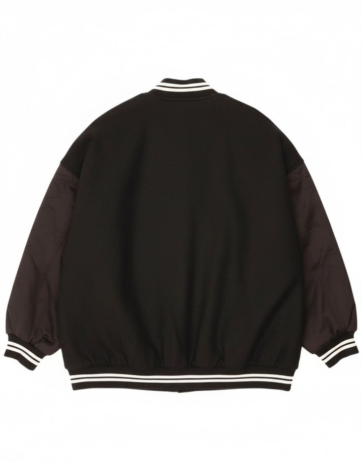 Zara Dame Oversized Varsity Jacket UK 10 Small Black Colourblock