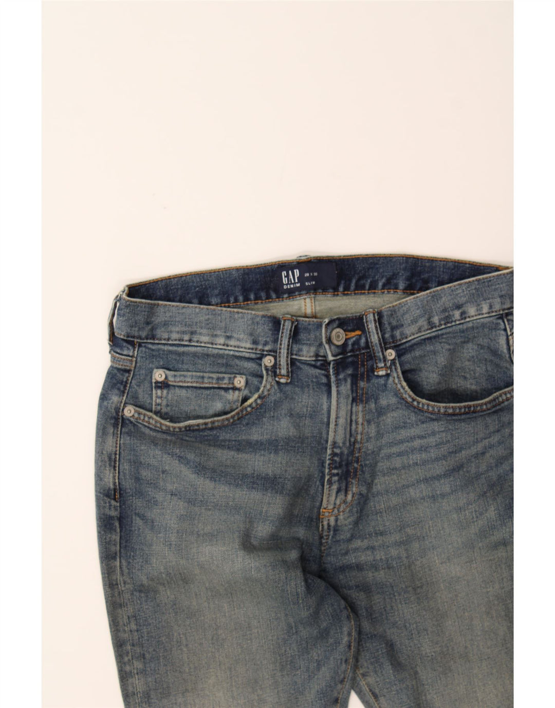 GAP Mens Slim Jeans W29 L30 Blue Cotton Vintage Gap and Second-Hand Gap from Messina Hembry 