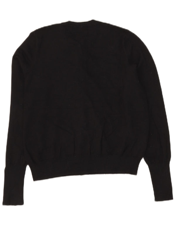 Marks & Spencer Womens Crop Cardigan Sweater UK 14 Large Black Viscose