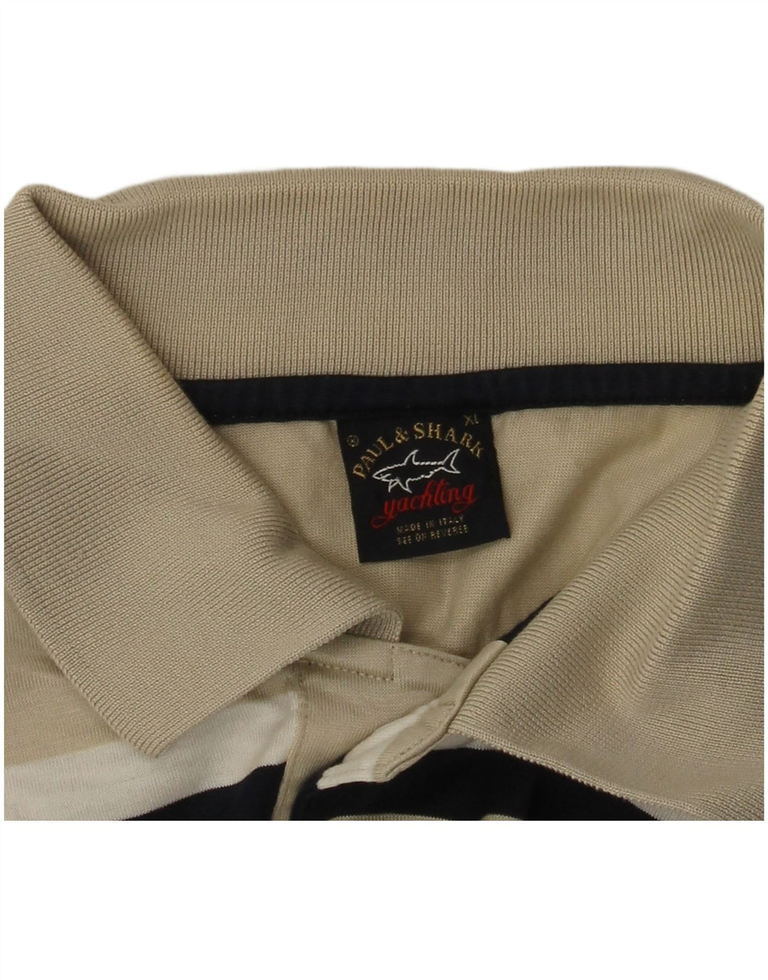 Paul & Shark Herre Yachting Polo Shirt XL Beige Stribet