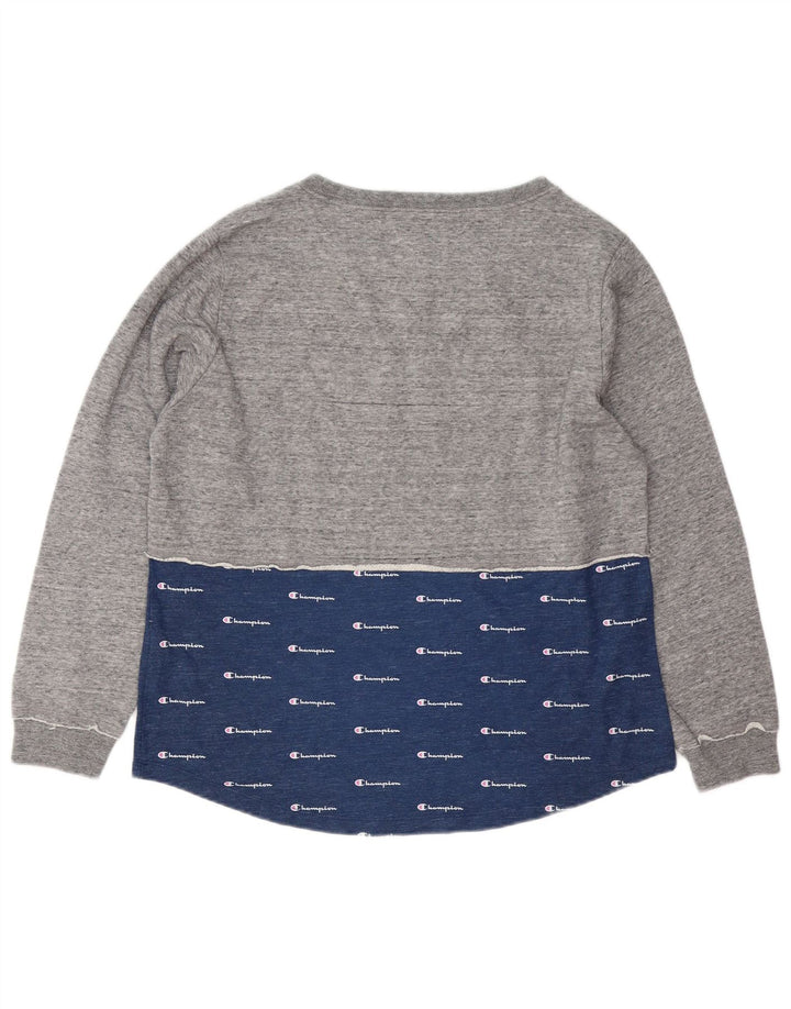 Champion Womens Heritage Sweatshirt Jumper UK 18 XL Grå Colourblock