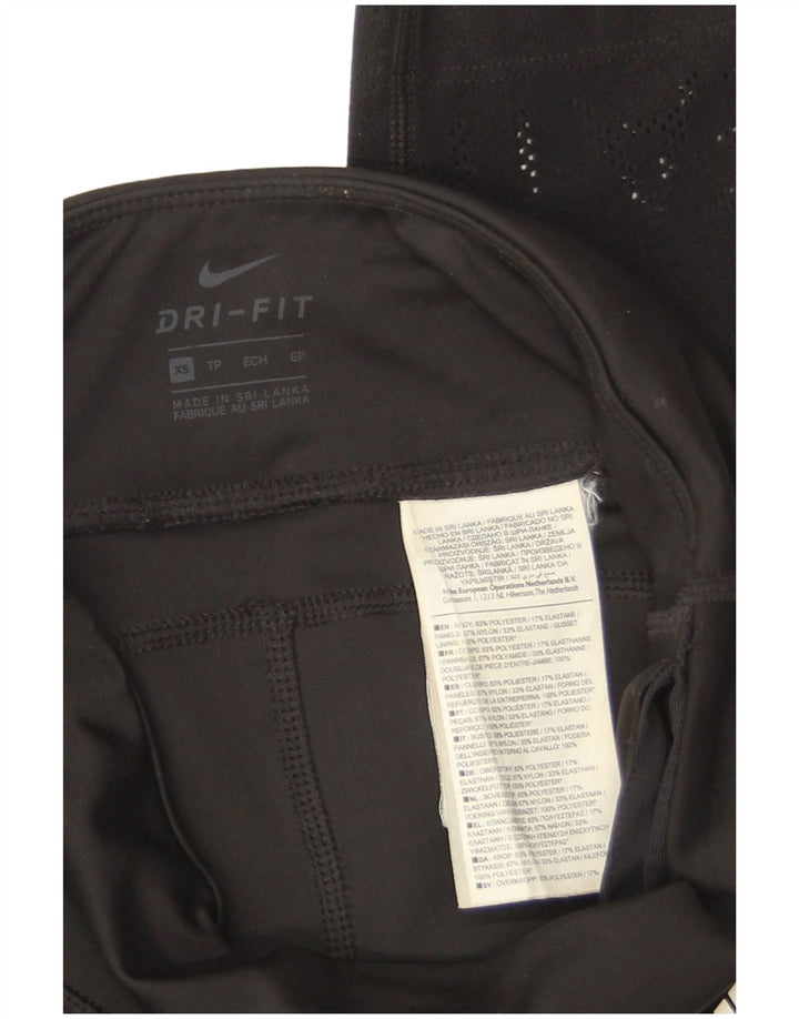 Nike Dame Air Graphic Leggings UK 4 XS Sort Polyester