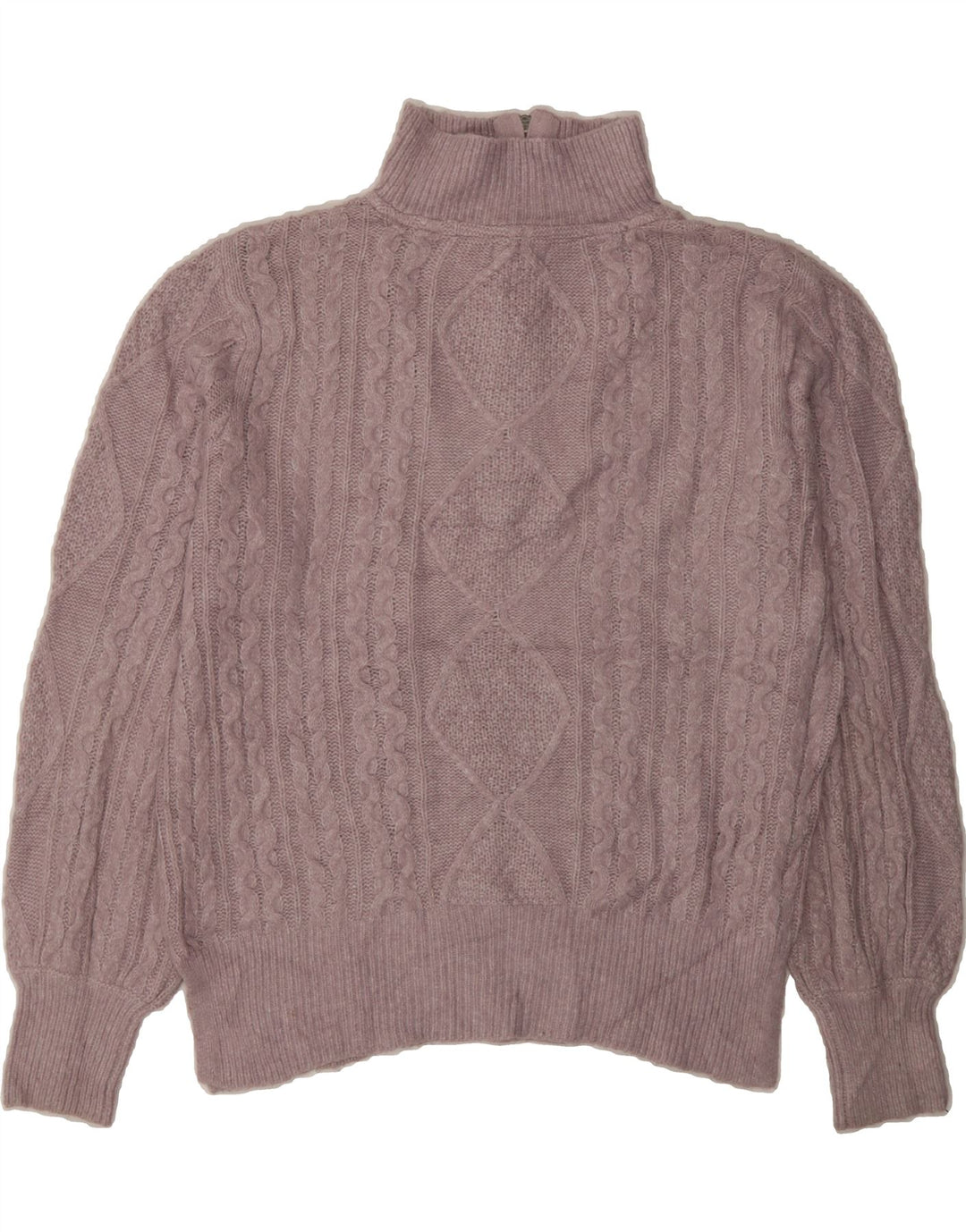 FAT FACE Womens Zip Neck Jumper Sweater UK 14 Medium Purple Nylon Vintage Fat Face and Second-Hand Fat Face from Messina Hembry 