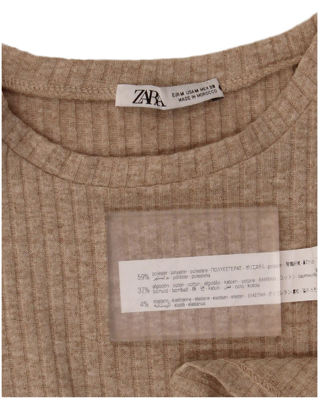 Zara Dame Maxi Ærmeløs Bodycon Kjole UK 12 Medium Beige Polyester