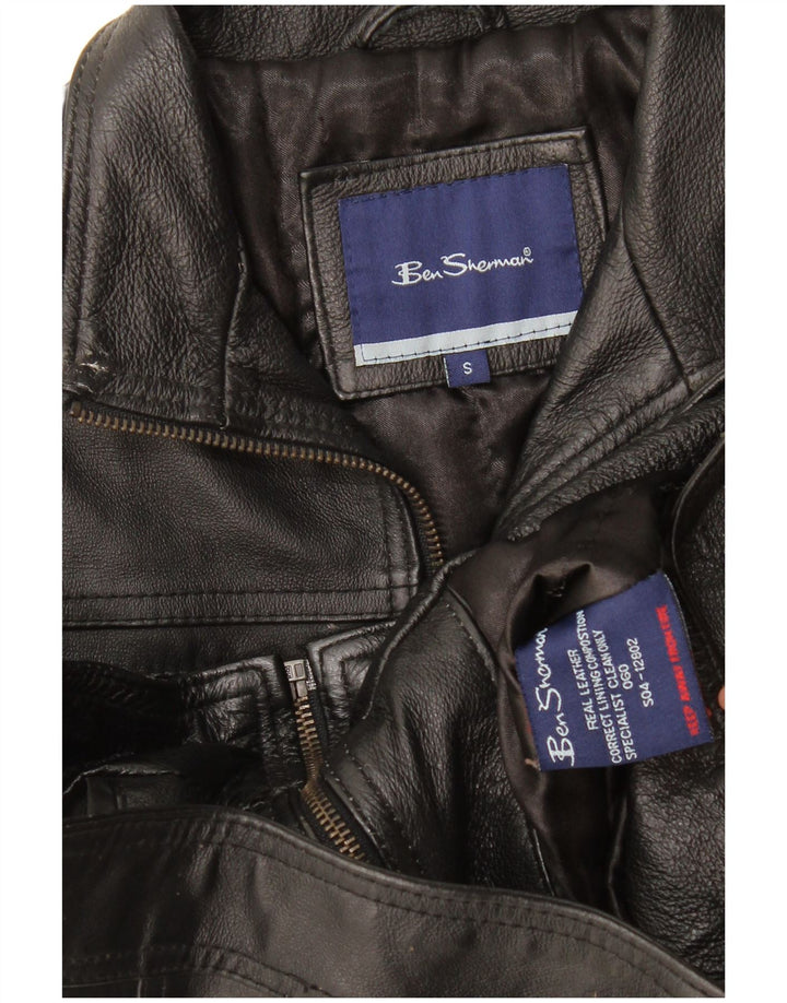 Ben Sherman drenge læderjakke 9-10 år Lille sort læder
