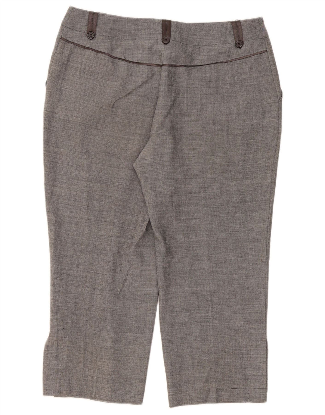 Marks & Spencer Dame Capri Bukser UK 12 Medium W32 L22 Grå Polyester