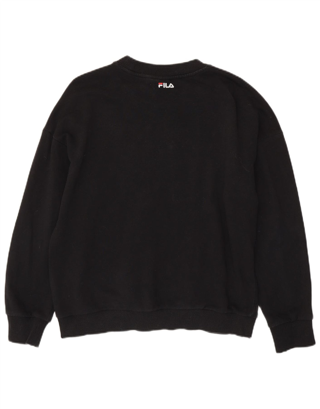 FILA grafisk sweatshirt til kvinder UK 16 Stor sort bomuld