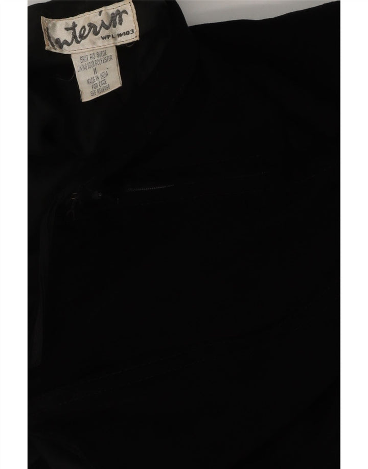 Vintage dame ruskind stropløs kjole US 11 Large sort læder