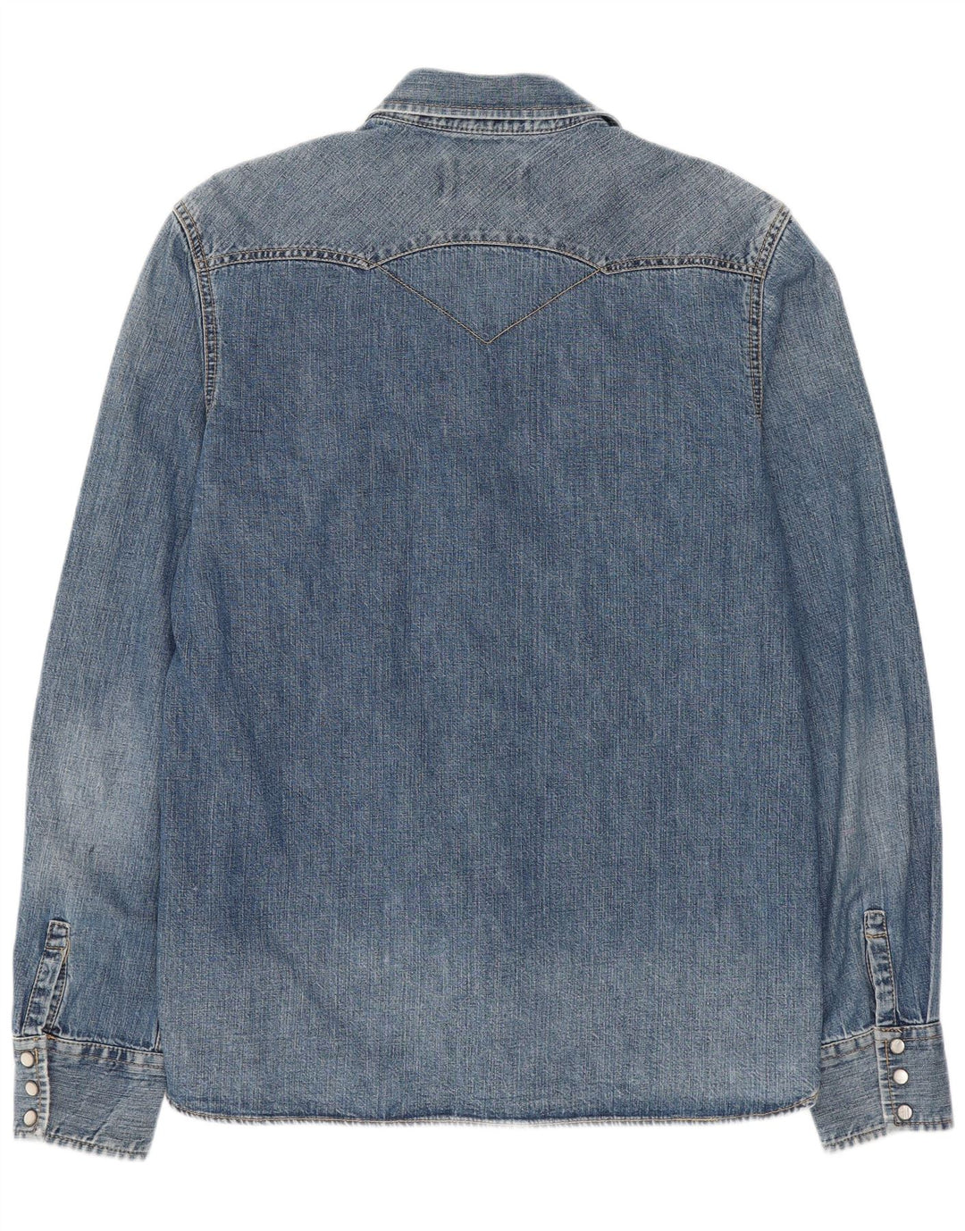 Levi's Western denimskjorte til mænd mellemblå bomuld