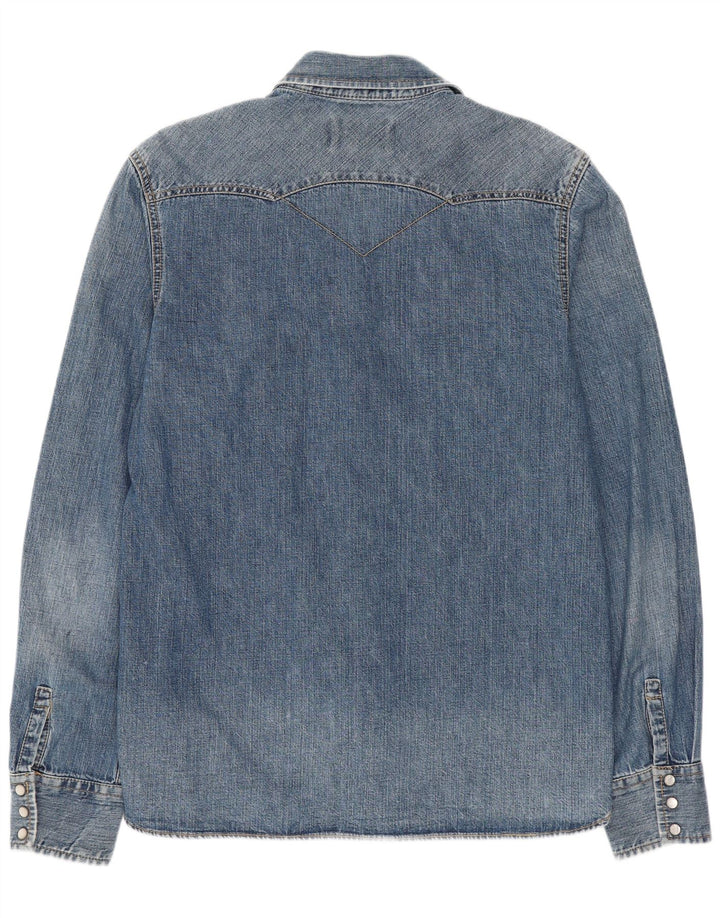 Levi's Western denimskjorte til mænd mellemblå bomuld