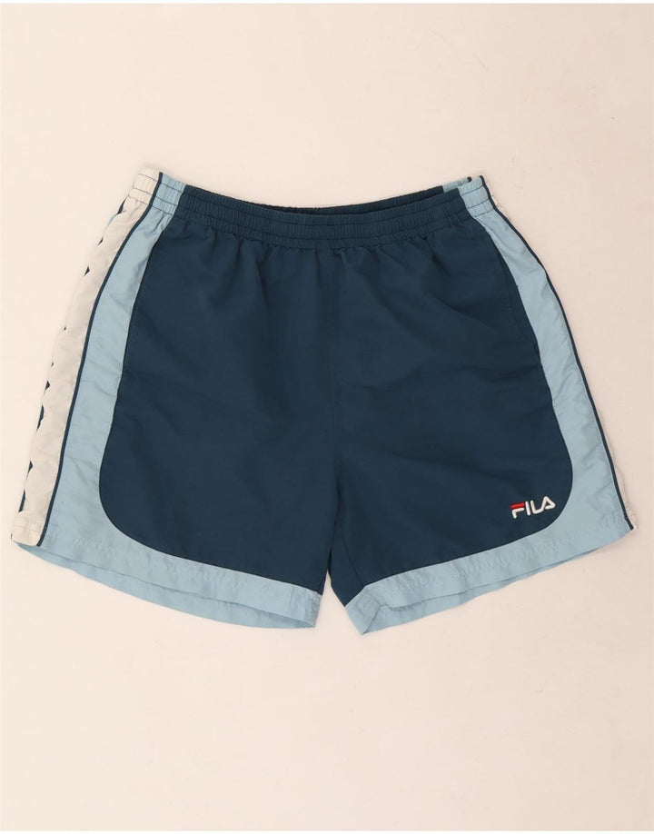 Fila Herre grafiske sportsshorts XL Marineblå Colourblock Polyester