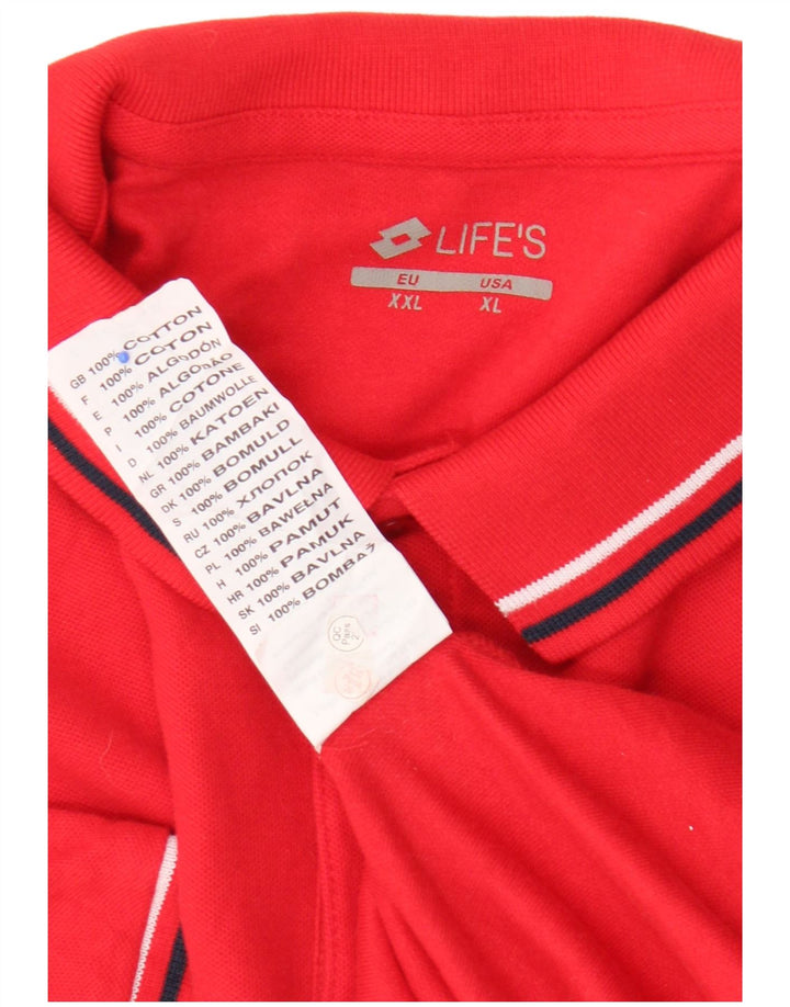 Lotto Herre Polo Shirt 2XL Rød Bomuld