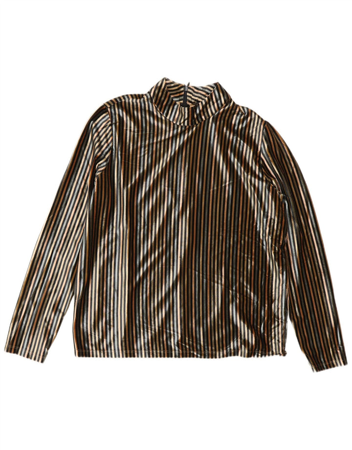 Zara Womens Velvet Bluse Top UK 14 Medium Multicolored Striped