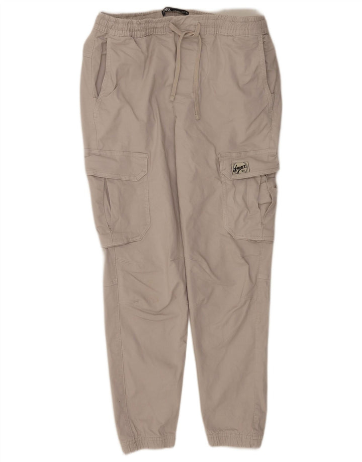 Zara Herre Joggers Cargo Bukser Medium W31 L28 Grå Bomuld