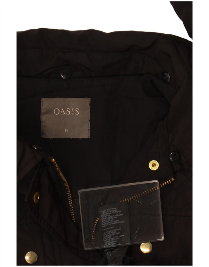 Oasis Quiltet jakke til kvinder UK 14 Medium Sort Polyester