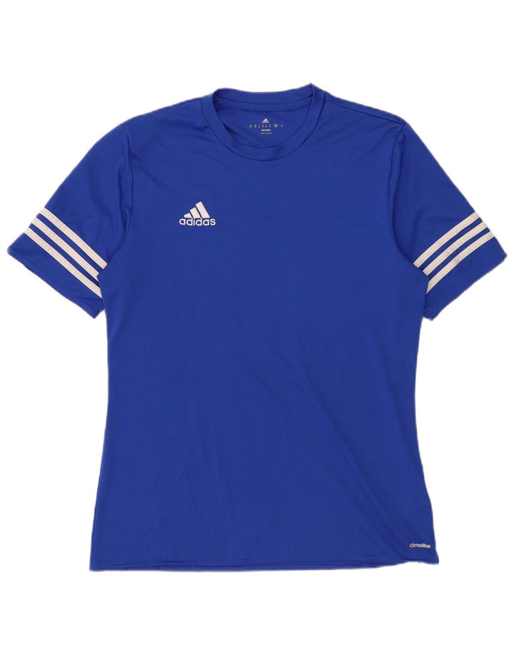Adidas Herre Climalite T-Shirt Top Medium Blue Polyester