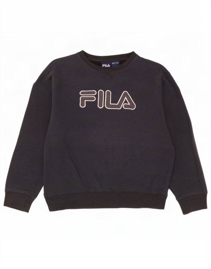 Fila Herre grafisk sweatshirt jumper 2XL marineblå bomuld
