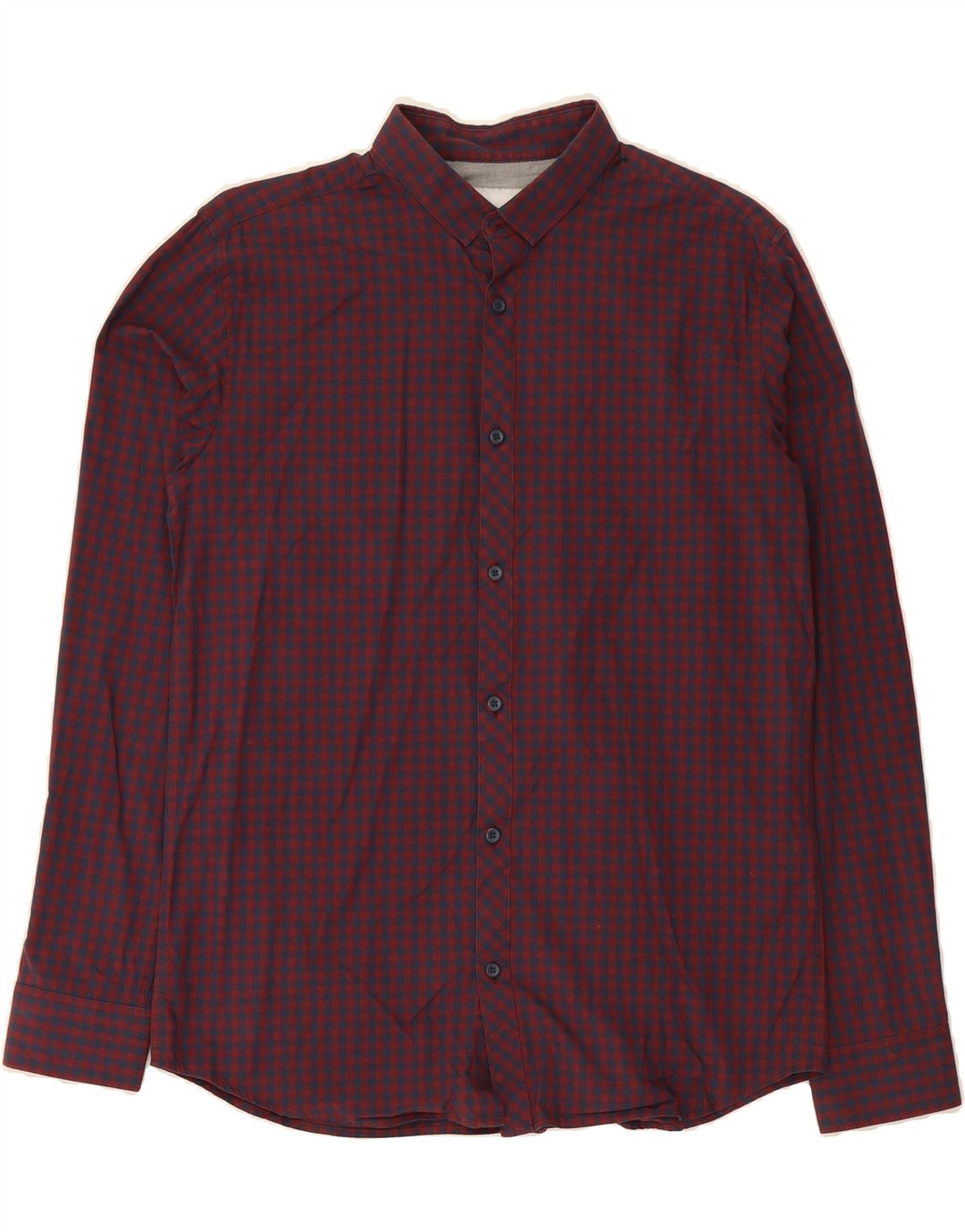 JACK & JONES Mens Slim Fit Shirt Large Red Gingham Cotton Vintage Jack & Jones and Second-Hand Jack & Jones from Messina Hembry 