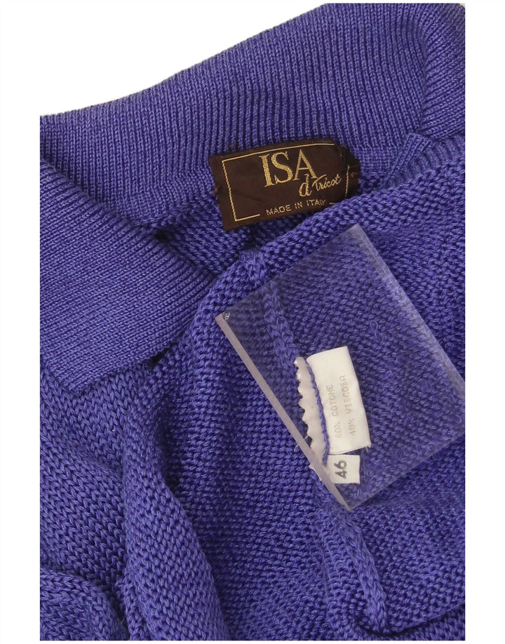 Vintage dame cardigan sweater IT 46 Stor lilla bomuld