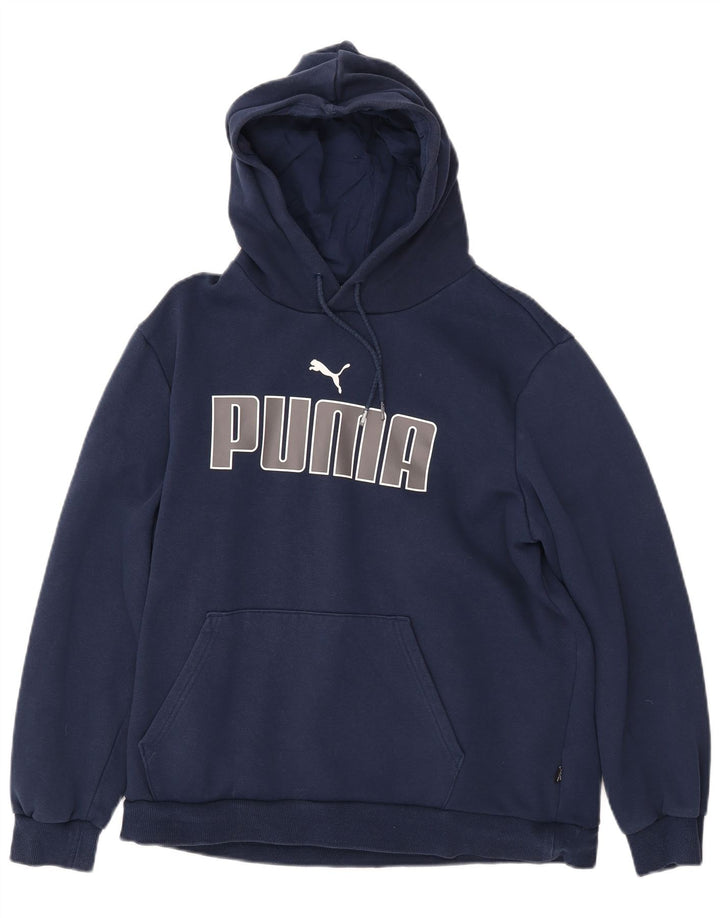 PUMA Grafisk hættetrøje til kvinder UK 16 Large Navy Blue