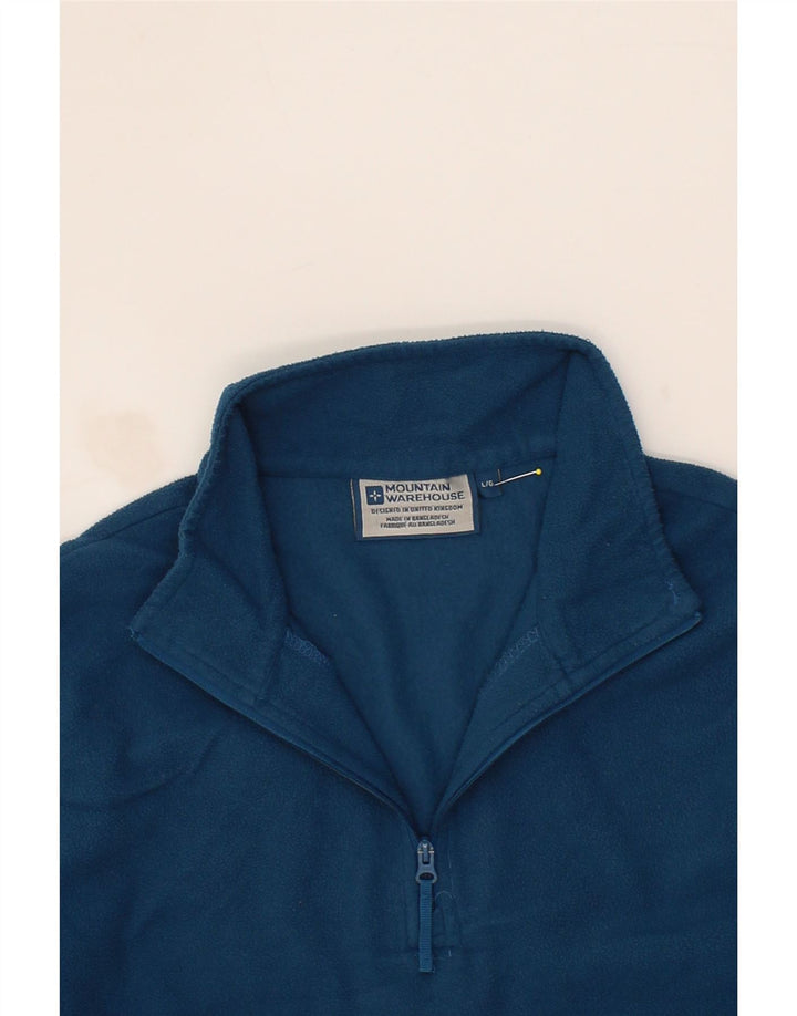 MOUNTAIN WAREHOUSE Mens Zip Neck Fleece Jumper Large Blue Polyester Vintage Mountain Warehouse and Second-Hand Mountain Warehouse from Messina Hembry 