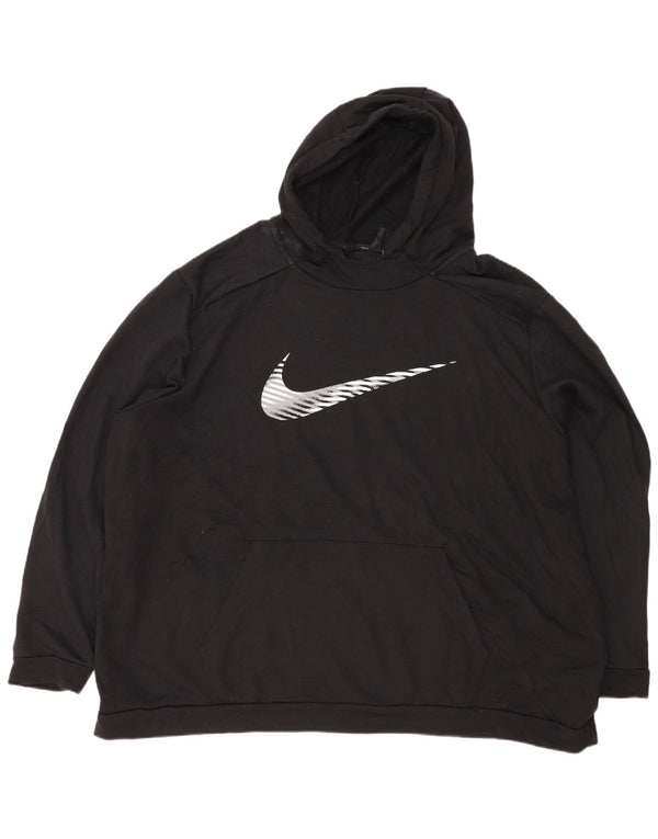 Nike Herre Dri Fit Grafisk Standard Fit Hættetrøje Jumper 4XL Sort Polyester