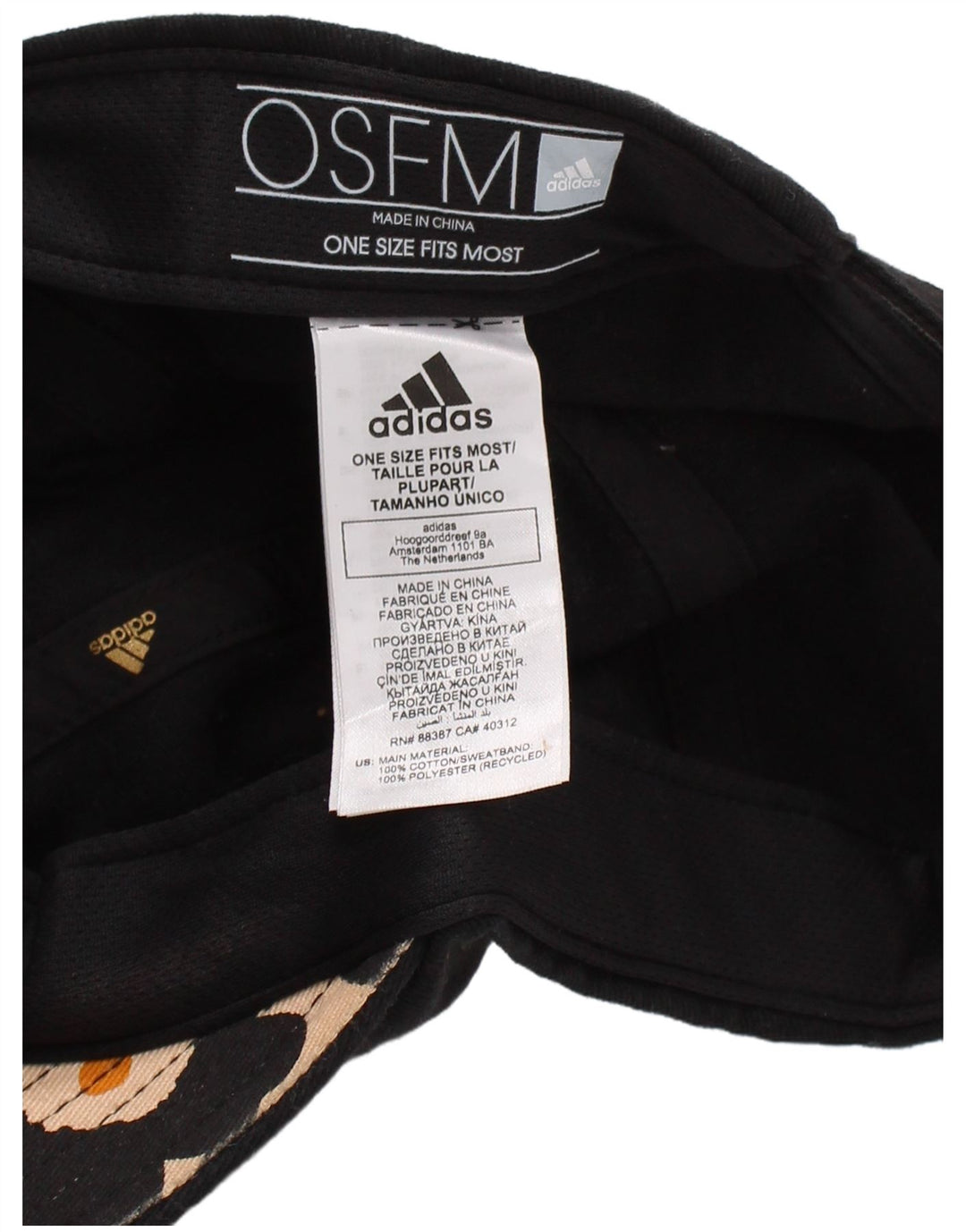 Adidas damebaseballkasket One Size sort bomuld