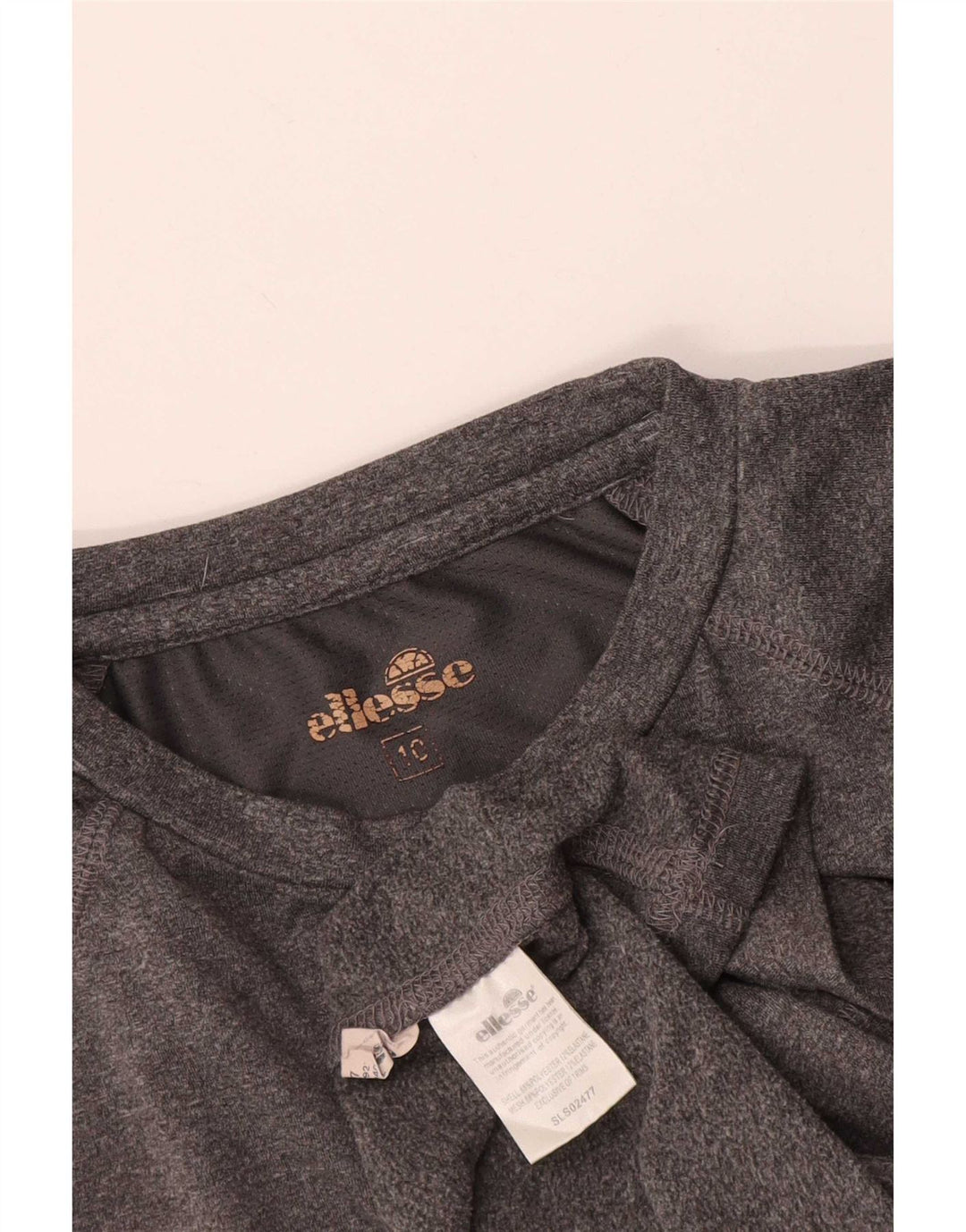 Ellesse Dame Grafisk T-Shirt Top UK 10 Lille Grå Polyester