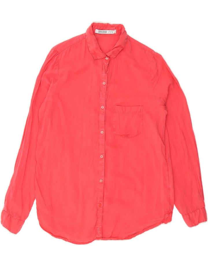 ZARA Womens Shirt UK 10 Small Pink Vintage Zara and Second-Hand Zara from Messina Hembry 