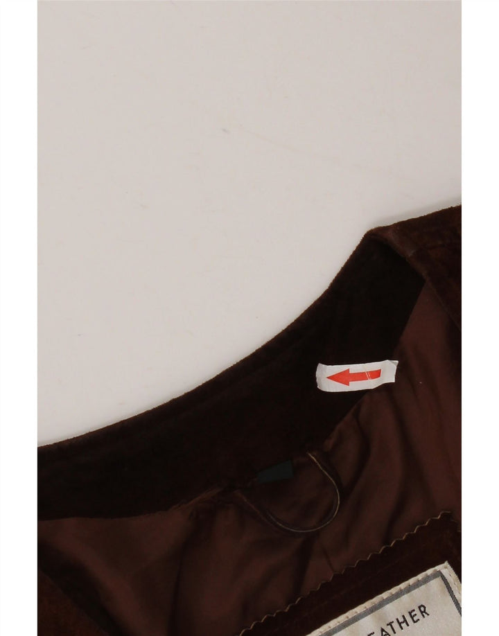 Vintage dame ruskindsjakke EU 38 medium brunt læder
