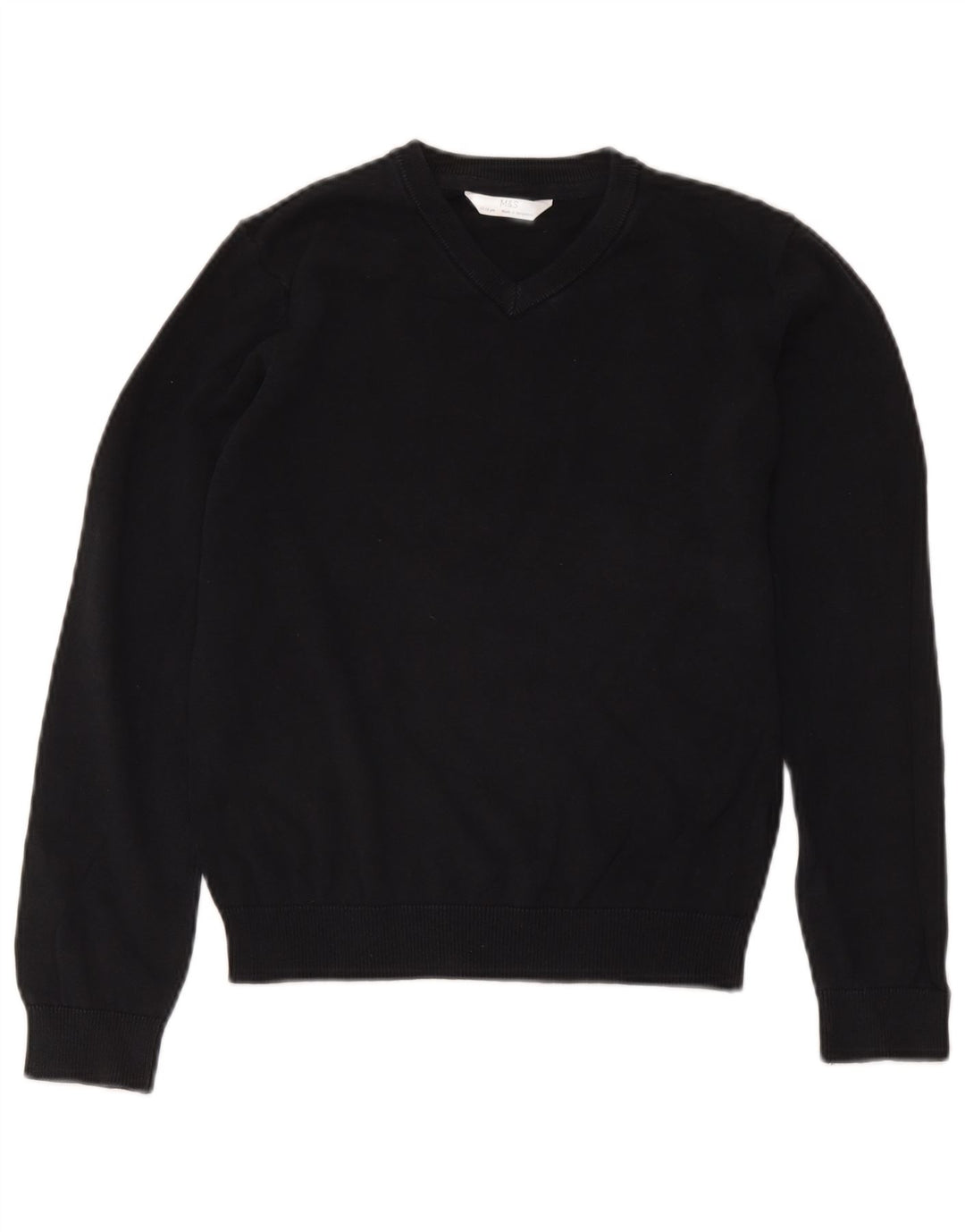 Marks & Spencer Boys V-hals sweater 11-12 år Sort bomuld