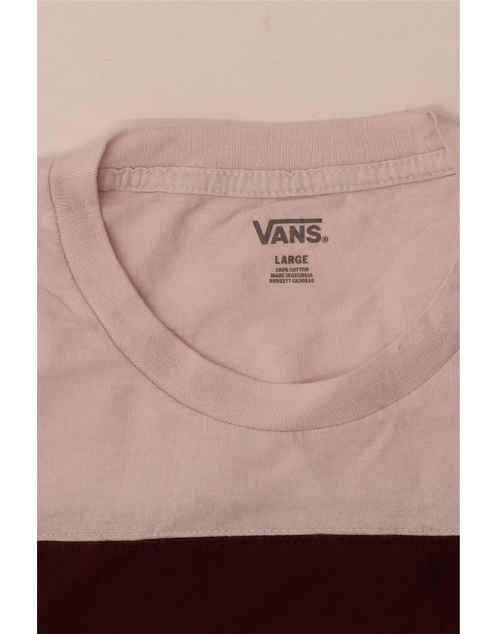 Vans Herre grafisk Regular Fit T-shirt Top Stor rødbrun Colourblock Bomuld
