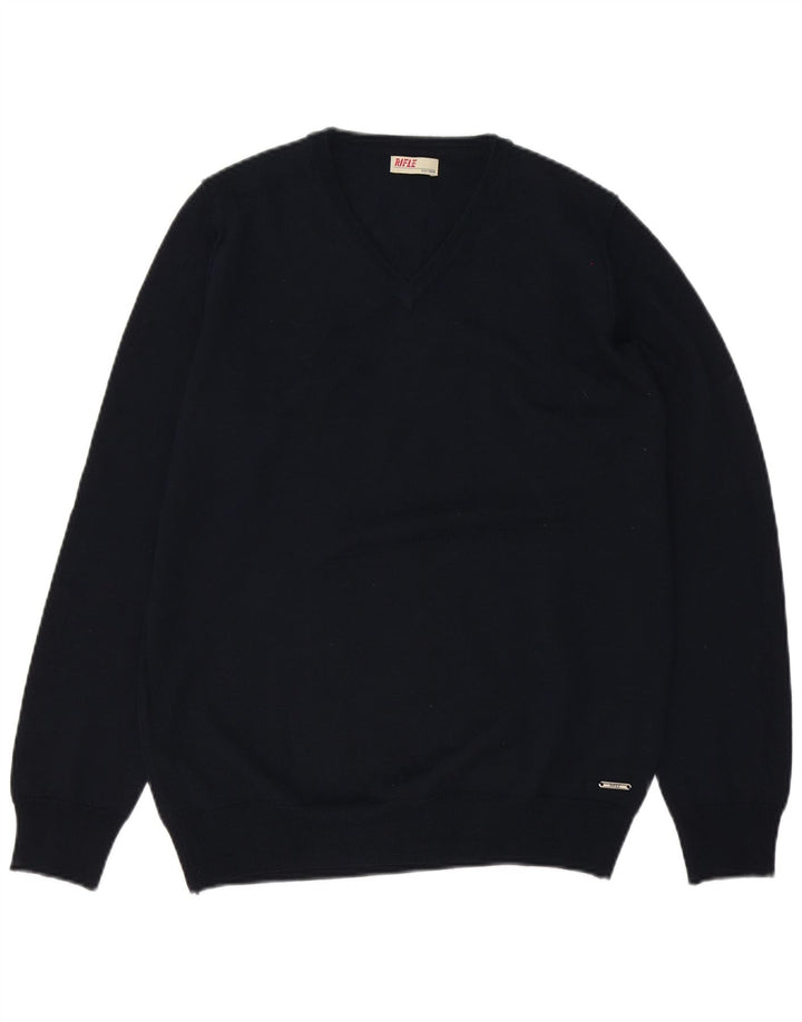 Rifle Herre V-hals sweater lille marineblå akryl