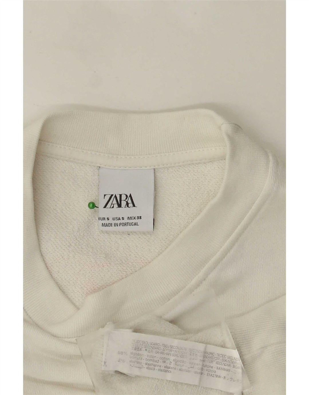 Zara Herre Grafisk Sweatshirt Jumper Lille Hvid Bomuld