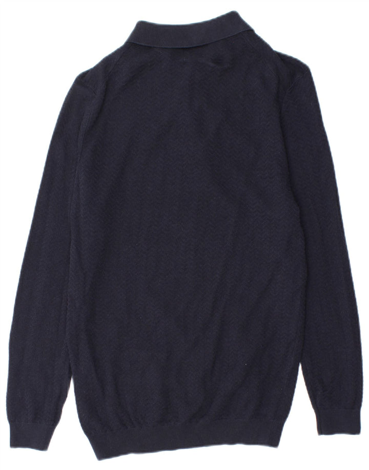 Zara Herre Polo Neck sweater Medium Navy Blue