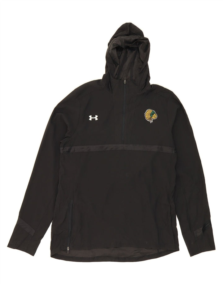 UNDER ARMOUR Mens Hooded Zip Neck Pullover Tracksuit Top Medium Black Vintage Under Armour and Second-Hand Under Armour from Messina Hembry 