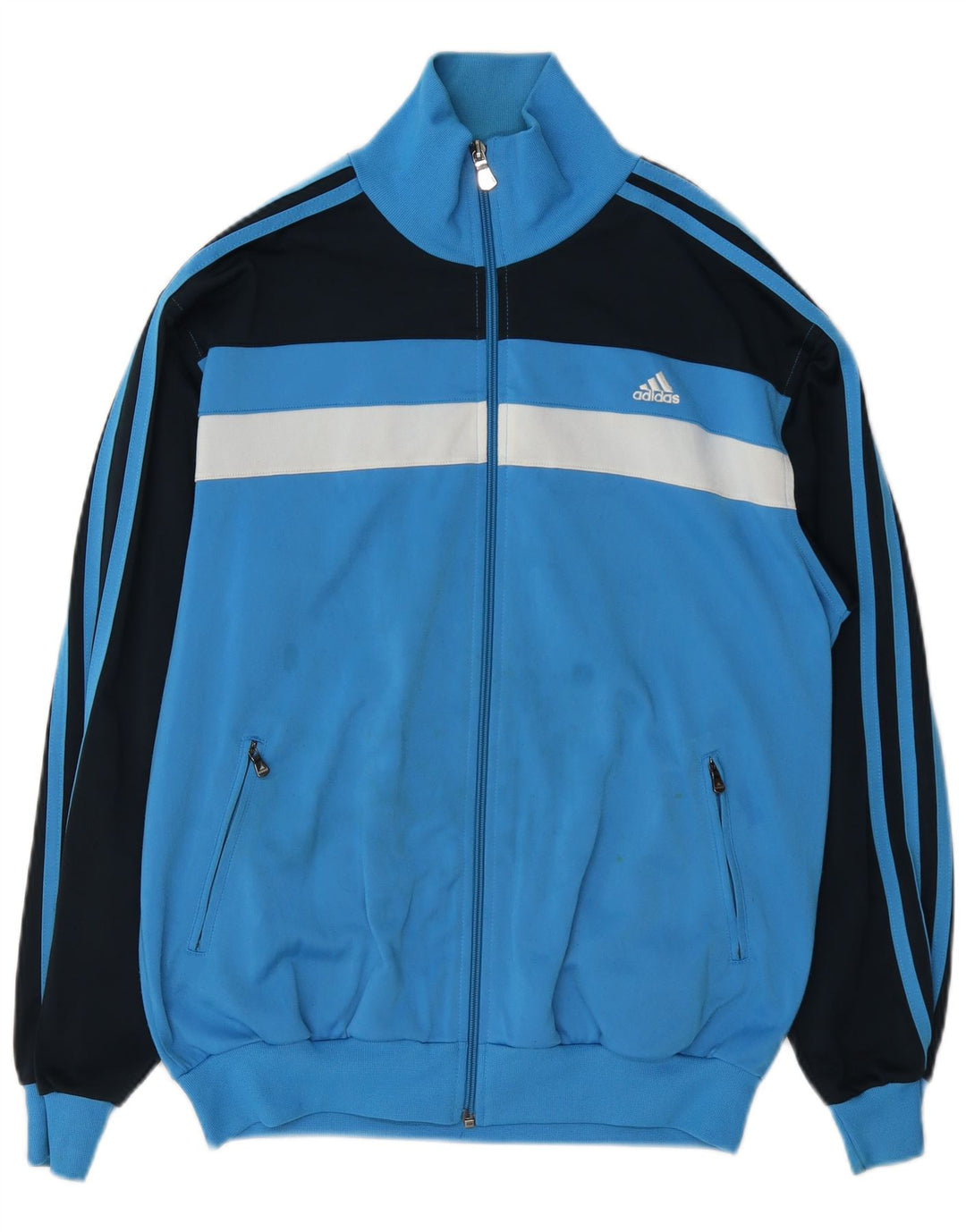 Adidas Træningsdragt til mænd Topjakke UK 36/38 Lille blå Colourblock Polyester