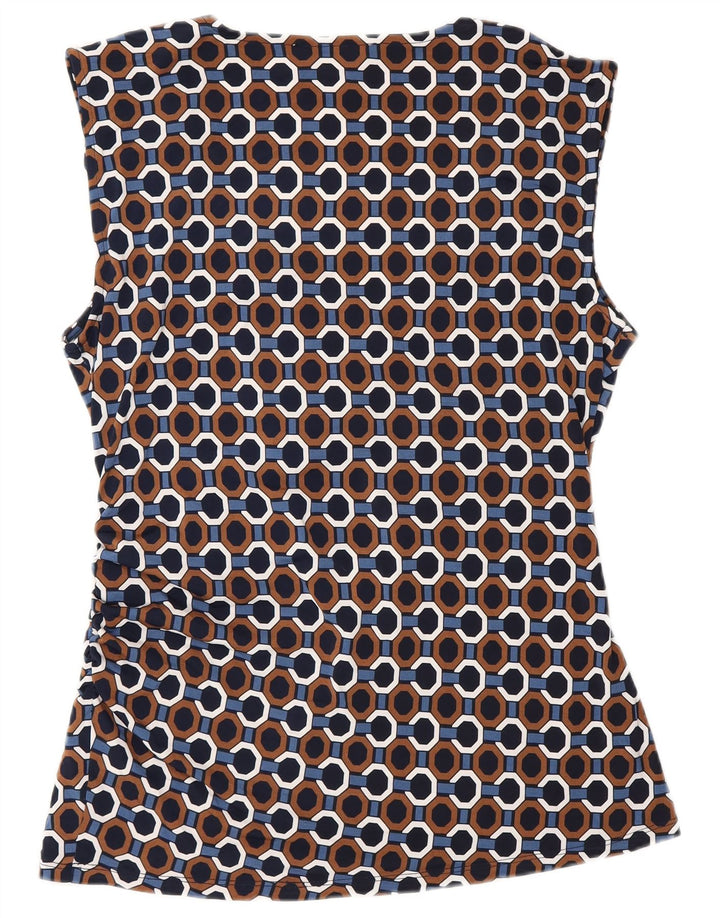 Michael Kors Dame Bluse Top UK 14 Stor Flerfarvet Geometrisk