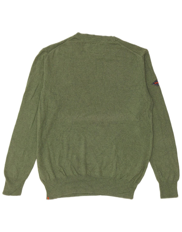 Superdry Herre sweater med rund hals XL grøn bomuld