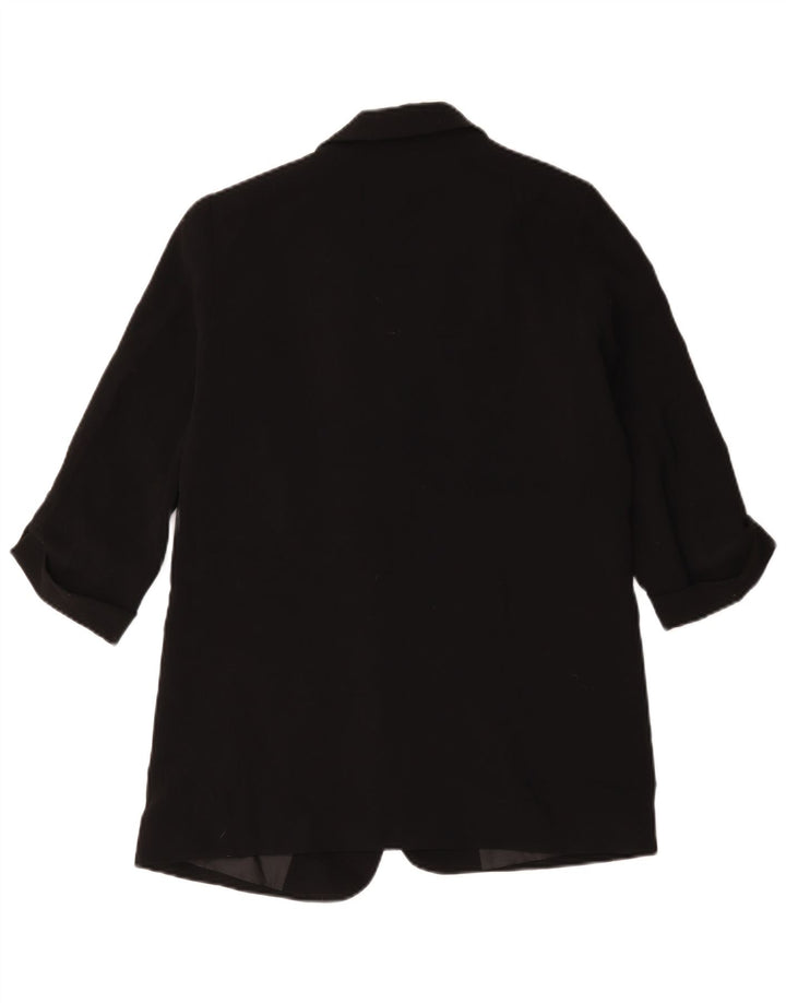 Zara Dame 3/4 ærmet åben blazerjakke UK 14 Medium Sort