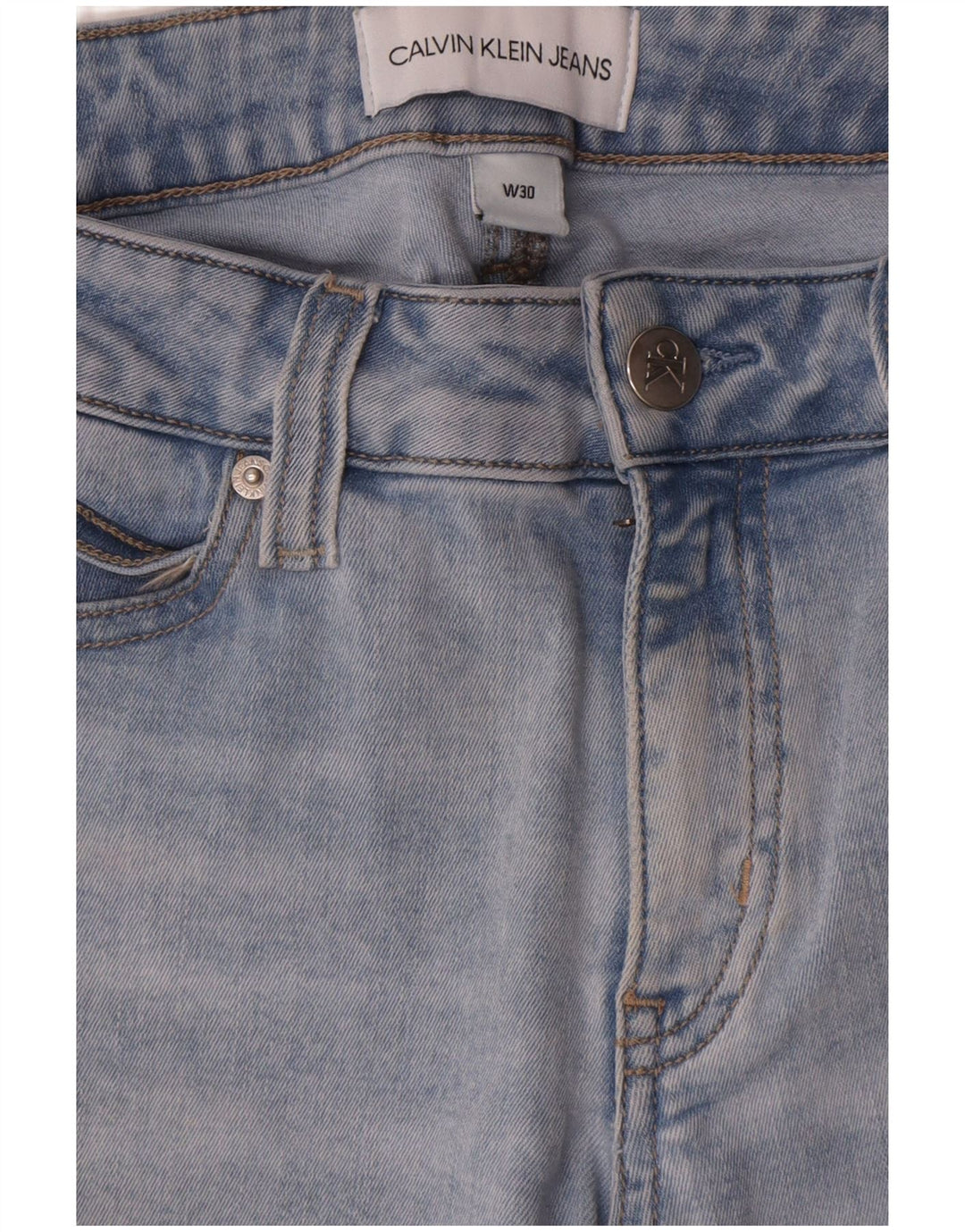Calvin Klein Dame Slim Jeans W30 L27 Blå Bomuld