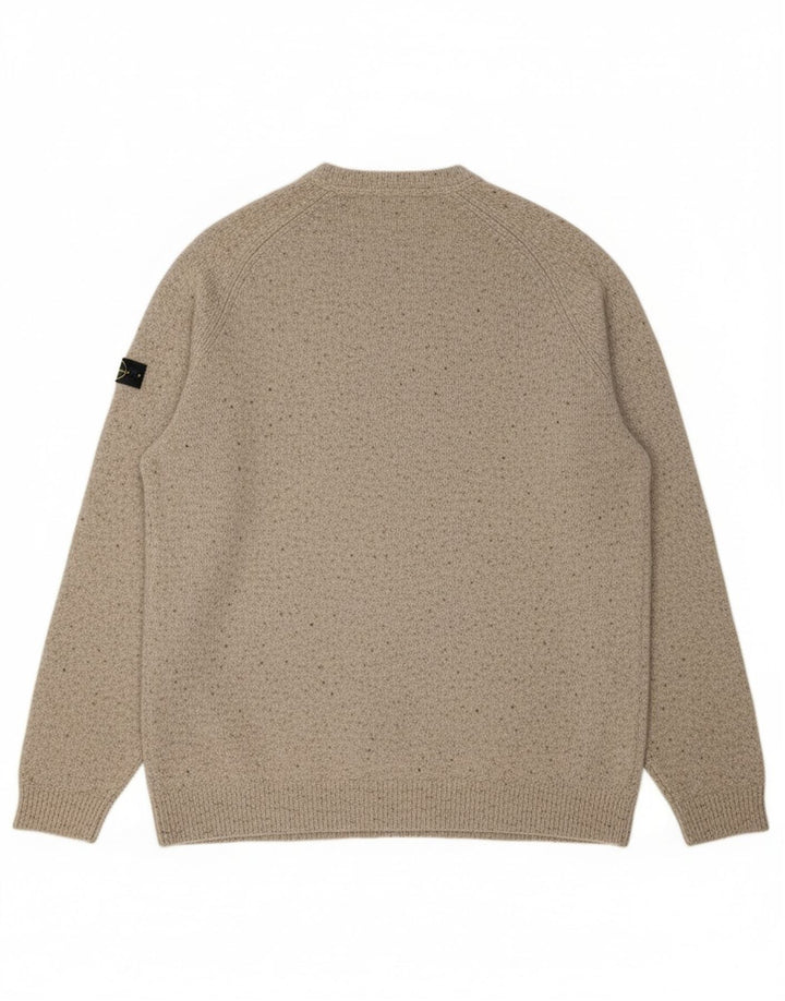 Superdry Sweater med rund hals til mænd 3XL Grå Flecked Uld