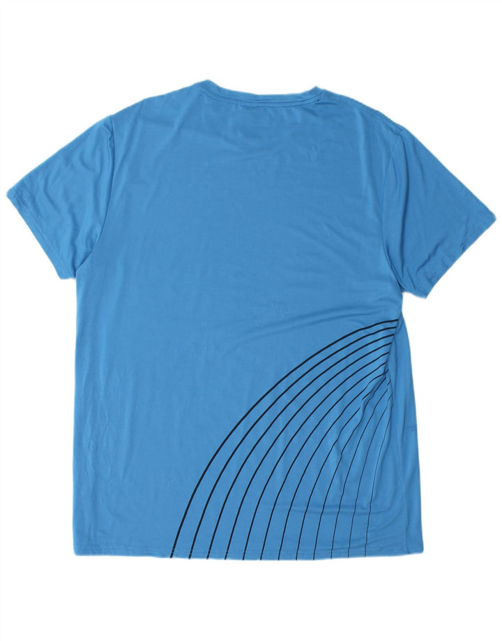 Izod Herre T-Shirt Top Stor Blå Stribet Polyester