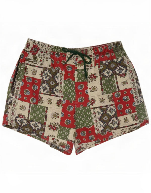 Vintage Dameshorts UK 14 Medium W30 Flerfarvet Patchwork